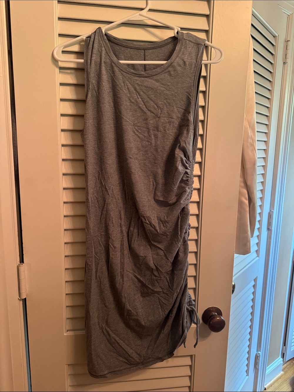 lululemon athletica Heather Gray Sleeveless Ruched Dress